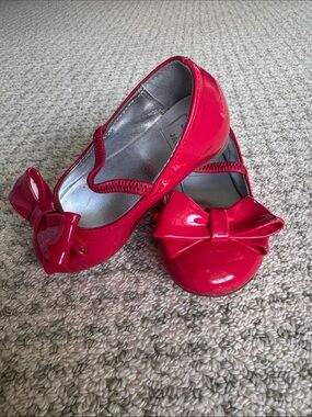 Janie and Jack Red Patent Bow Ballet Flats